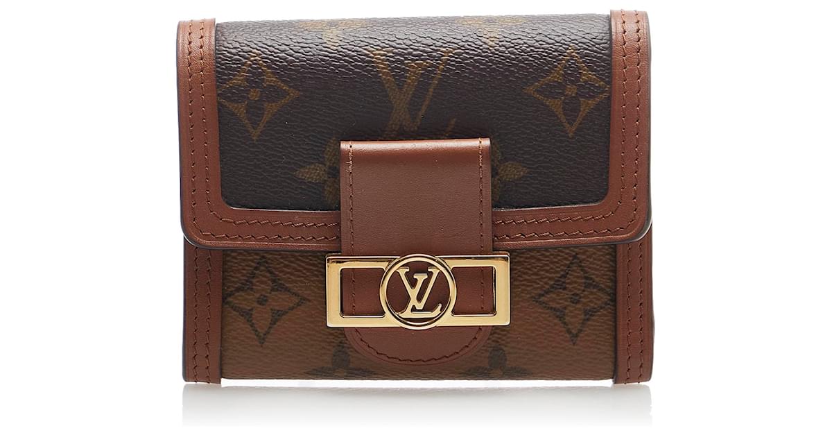 Louis Vuitton Brown Monogram Reverse Dauphine Compact Wallet Cloth