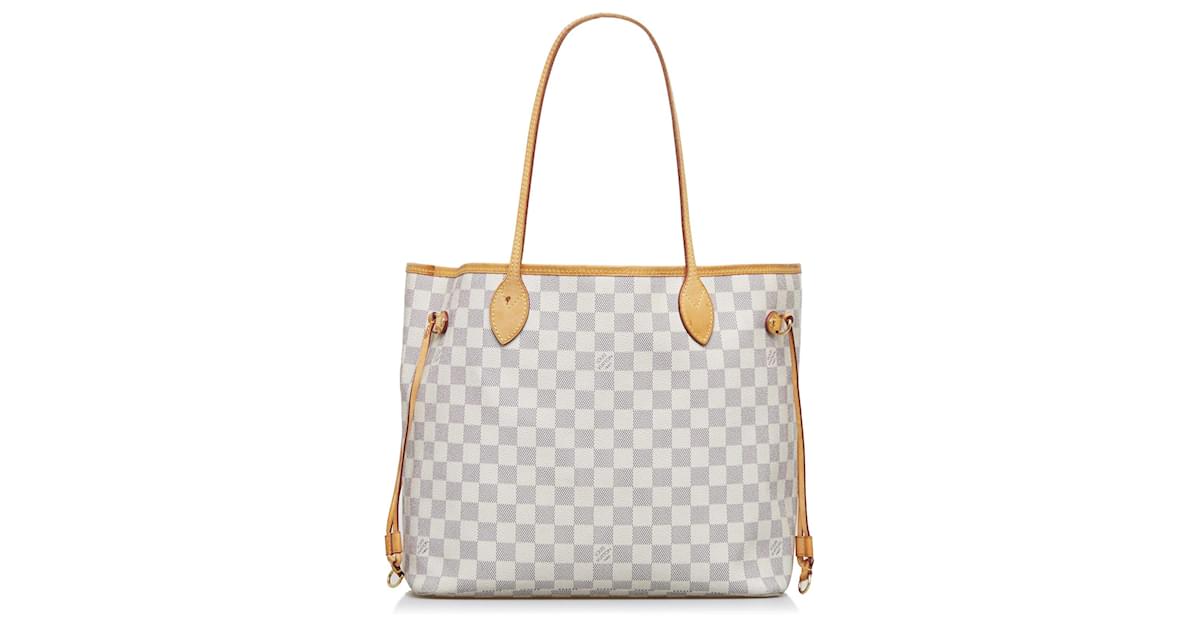 Louis Vuitton White Damier Azur Neverfull MM Cloth ref.953594