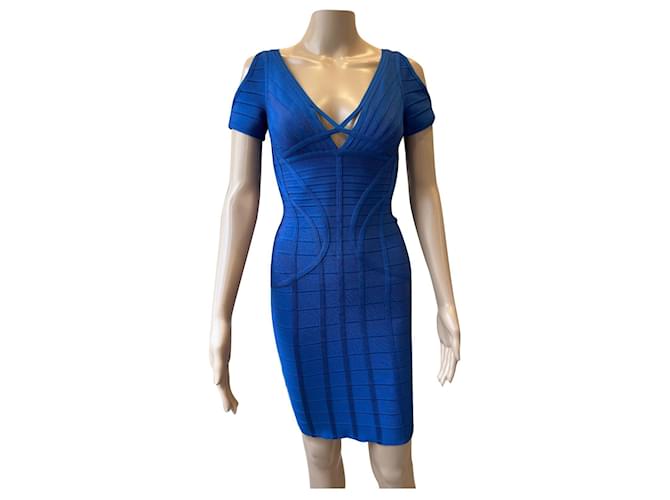 herve leger royal blue dress THE BRIGITTE GOWN – HERVÉ LÉGER main image 1