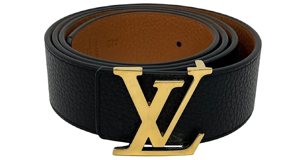 LOUIS VUITTON Calfskin Monogram 40mm LV Initiales Reversible Belt 85 34  Black 1294681