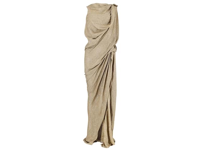 Lanvin Grecian Draped Lam Gown in Gold Silk Golden ref.JC898247 (Sold) -  Joli Closet