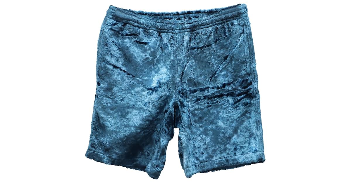 Supreme Fuzzy Pile Shorts in Teal Viscose Green Cellulose fibre