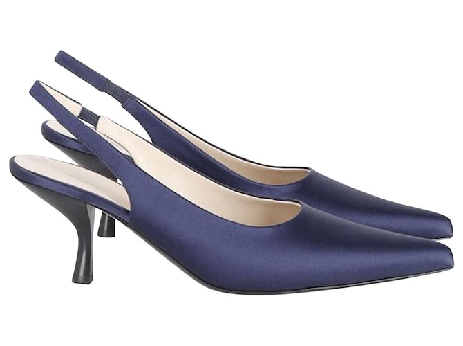 日本未入荷カラー ☆ THE ROW ザ・ロウ Fiore satin pumps navy Fiore satin pumps in blue - The Row | Mytheresa