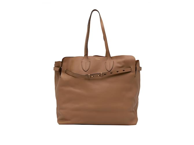 Burberry Brown Belt Soft Leather Tote Pony-style calfskin ref