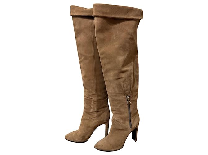 Casadei Overknee Stiefel Grau Wildleder Casadei Overknees » Kaufen