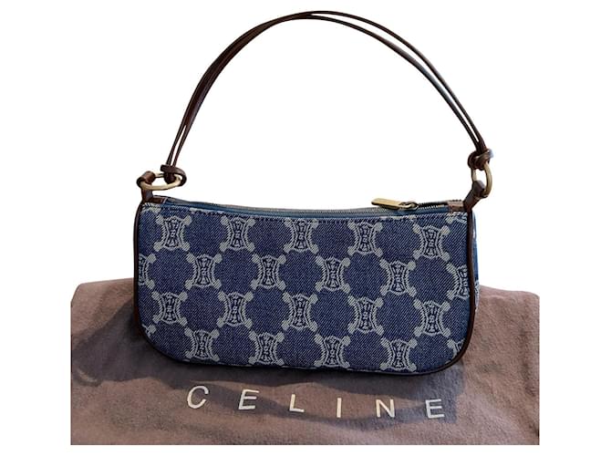 Triomphe Céline vintage celine triumph bag Blue Denim ref.JC903252