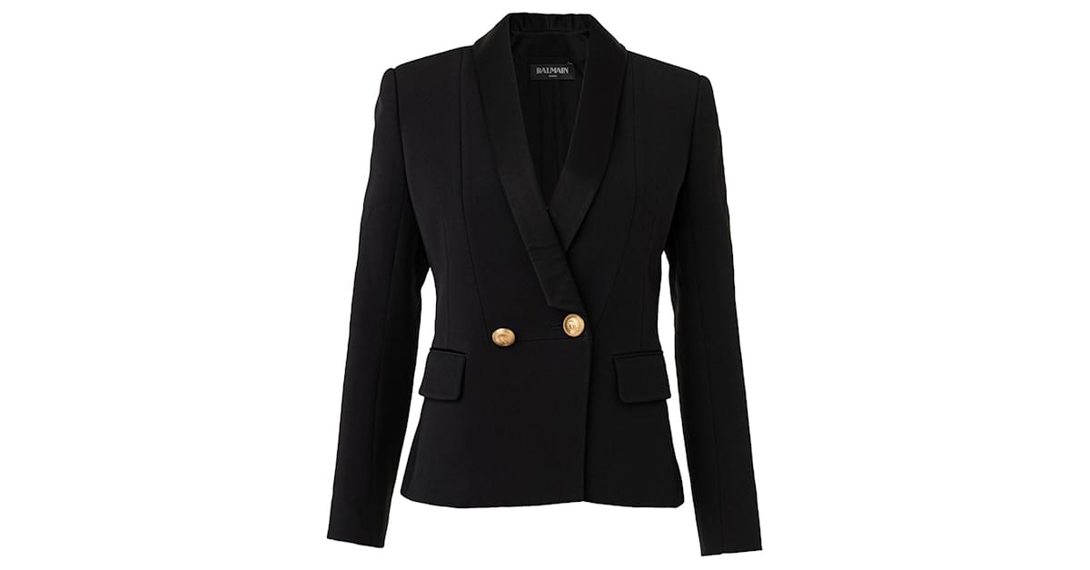 Balmain black store blazer gold buttons