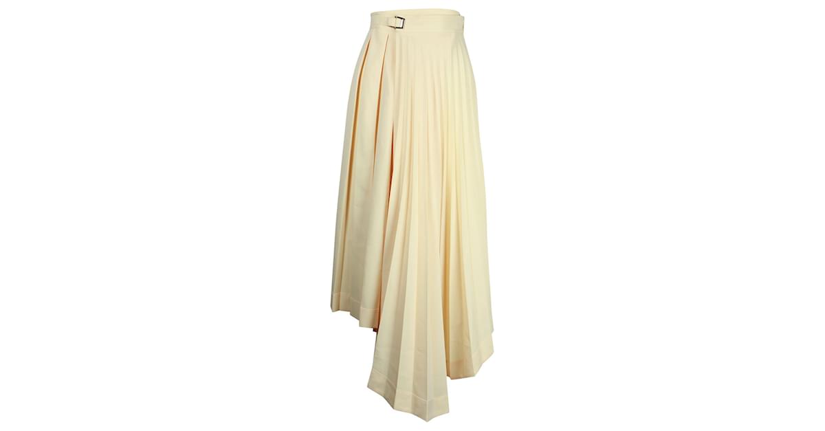 Celine yellow pleated skirt best sale