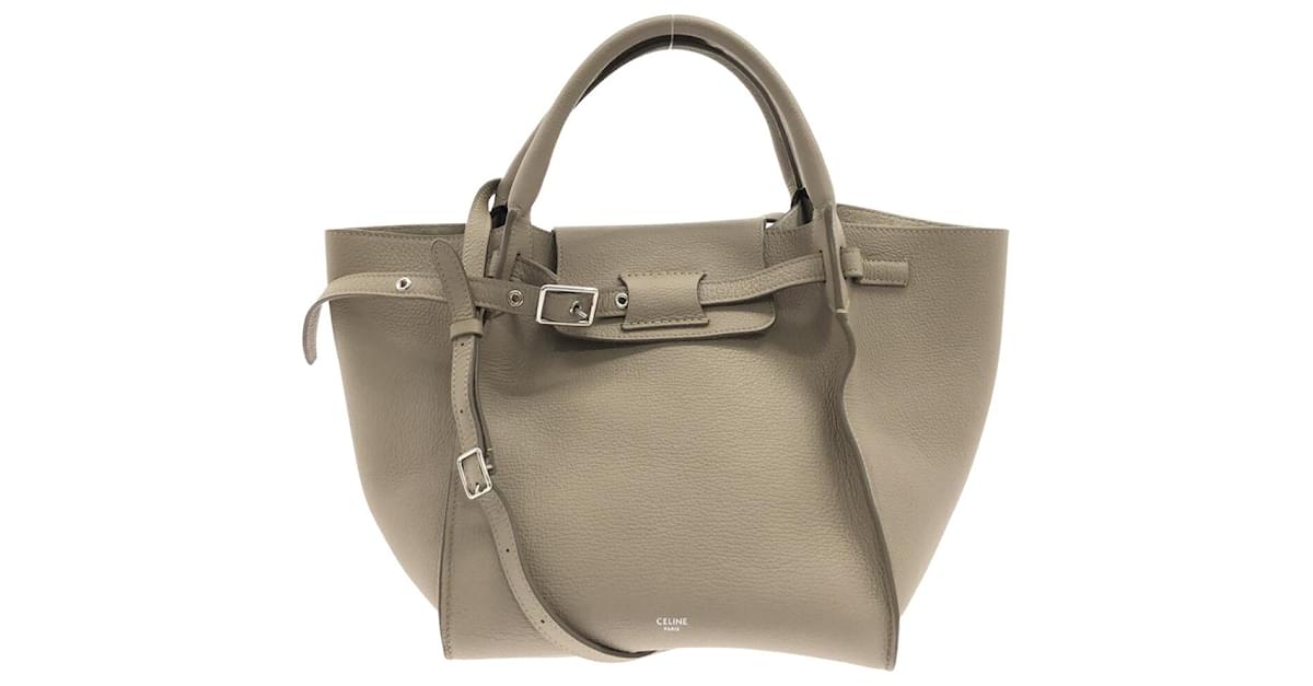 Used Auth Celine Small Vertical Cabas Tote Grained Calfskin Small