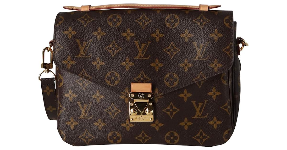 Louis+Vuitton+Pochette+M%C3%A9tis+Shoulder+Bag+Brown+Canvas for