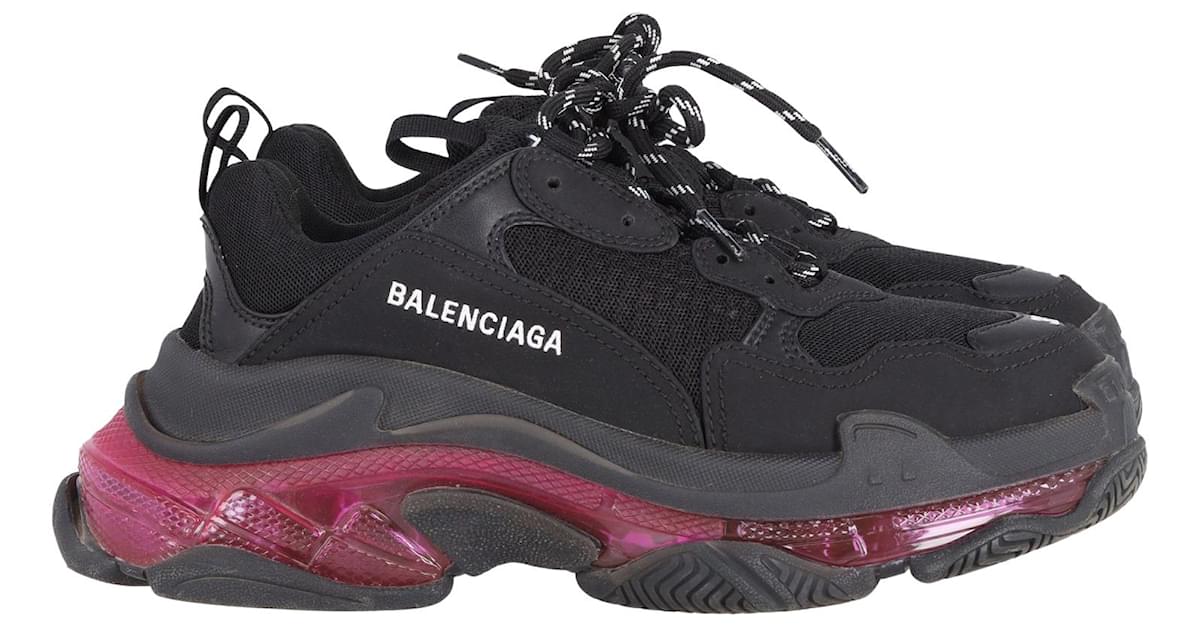Balenciaga Triple S Sneaker Clear Sole  Black Pink Neon  eBay