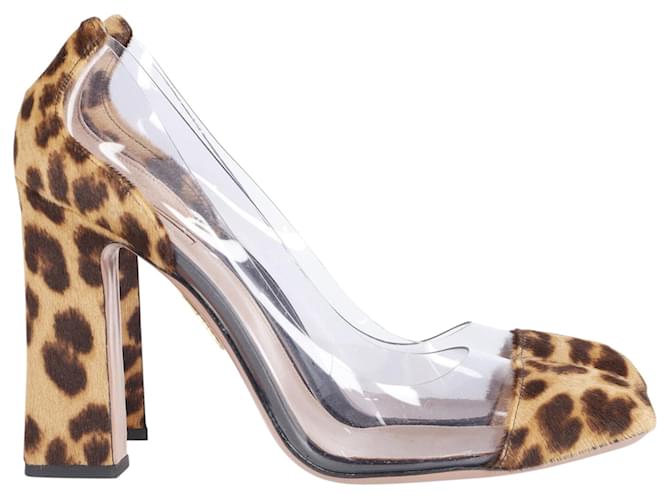 Aquazzura Optic 105 Pumps in Animal Print Ponyhair Python print