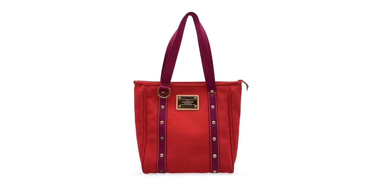Louis Vuitton Red Magenta Cabas mm Antigua Tote Bag M40034 Handbag
