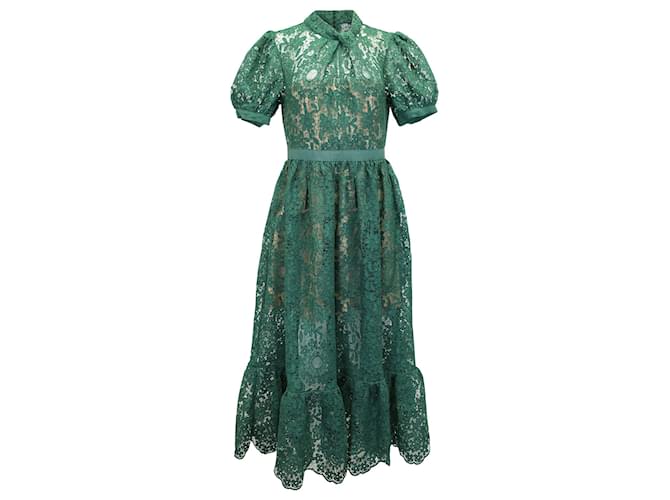 green bodycon maxi dress Self-Portrait Women's Mint Rhinestone Mesh Maxi Dress - Green main image 0