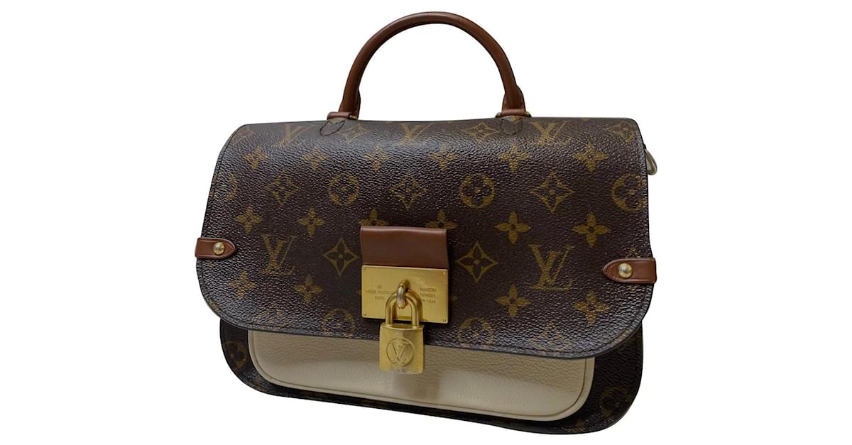 Louis Vuitton vaugirard Brown Cream Caramel Leather ref.909312