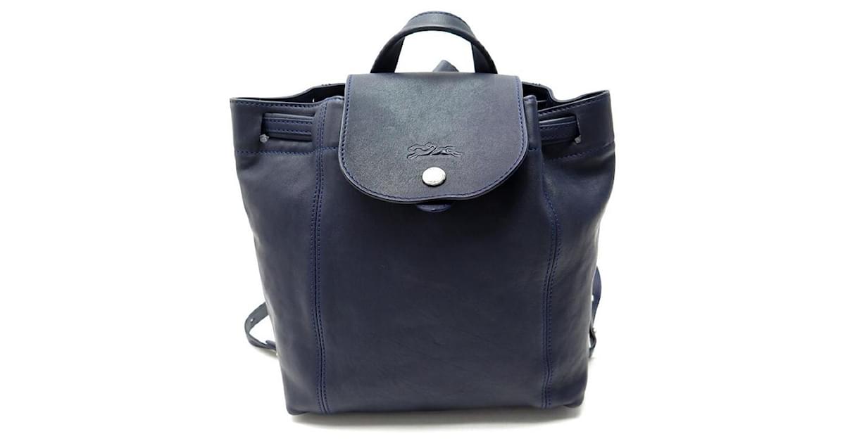 Longchamp NEW LE PLIAGE BACKPACK XS L1306737556 NAVY BLUE LEATHER