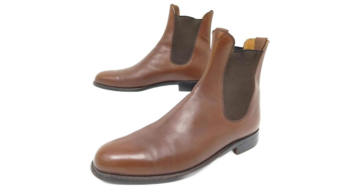 JM WESTON SHOES LE CAMBRE CHELSEA BOOTS 8.5C 42 BROWN LEATHER