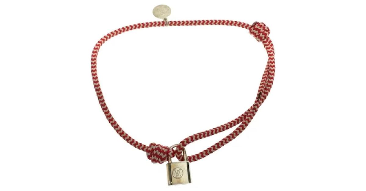 Louis Vuitton Red Silver Lockit Bracelet ref.909655 - Joli Closet