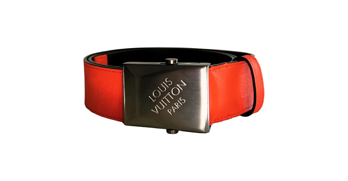 LOUIS VUITTON Belts T.cm 100 Leather Orange ref.909887 - Joli Closet