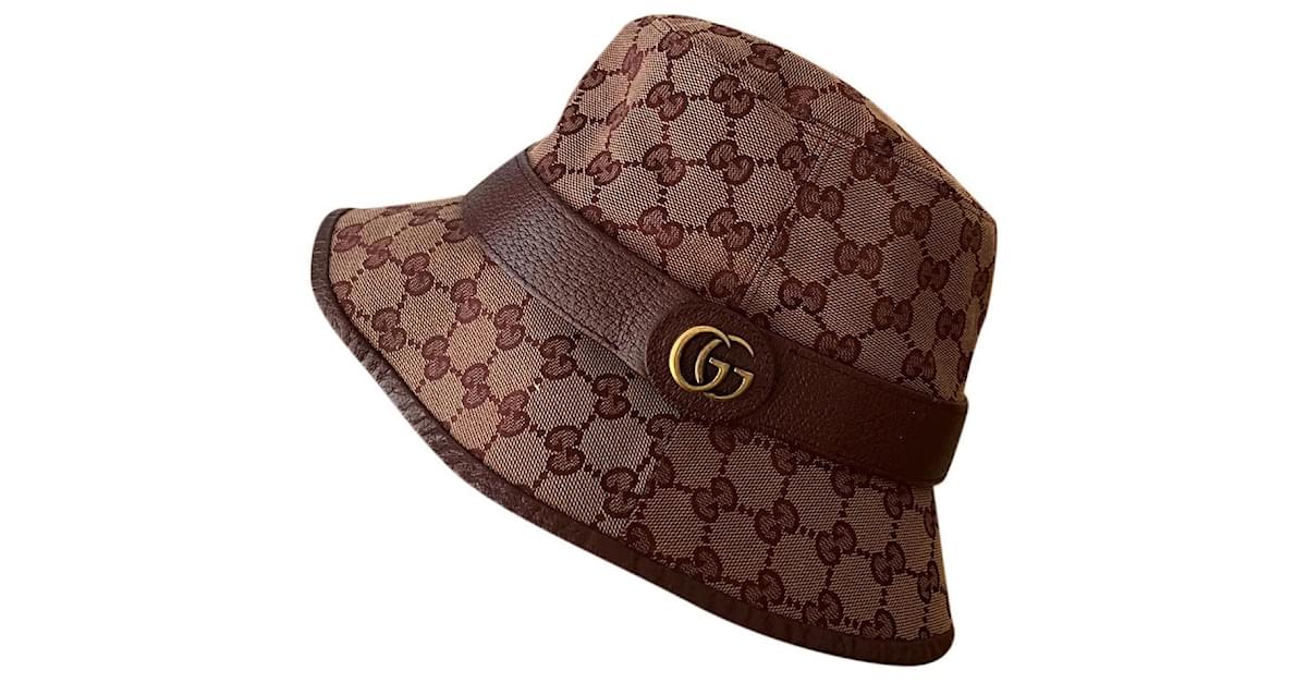 GUCCI Hats & pull on hats T.International XL Cotton Dark red ref.909901 -  Joli Closet