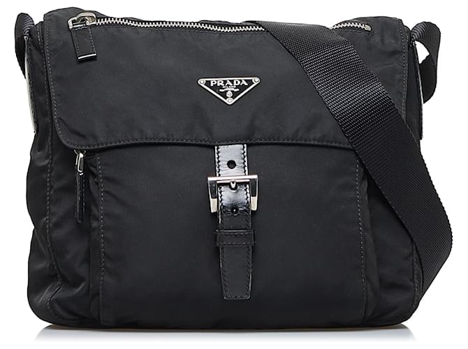 Prada Black Tessuto Crossbody Pony-style calfskin Cloth ref.912175 ...