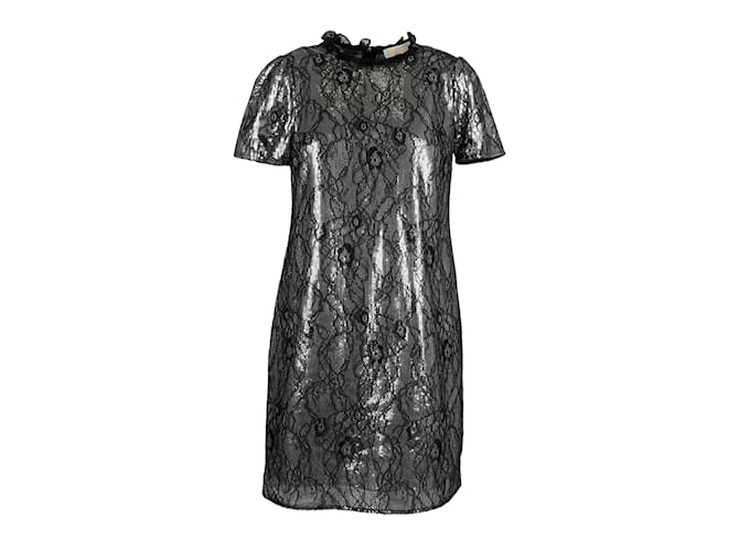 Vestido de encaje con lentejuelas de Michael Kors Plata