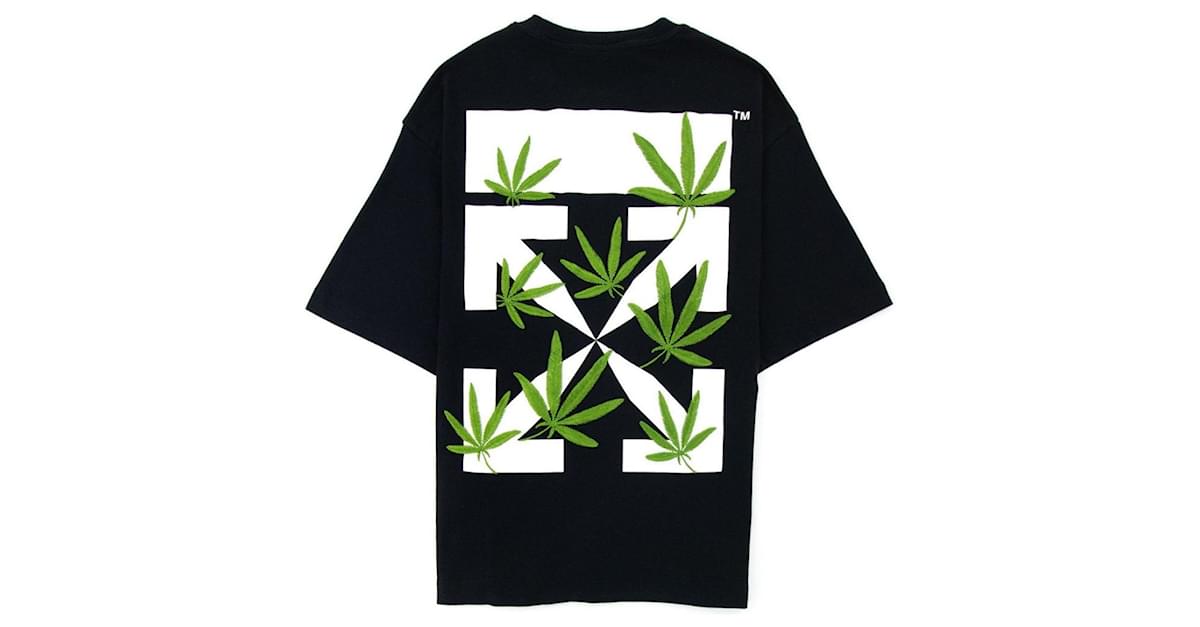 OFF-WHITE Weed Arrows Oversized T-Shirt Black/Green Men's - SS22 - US
