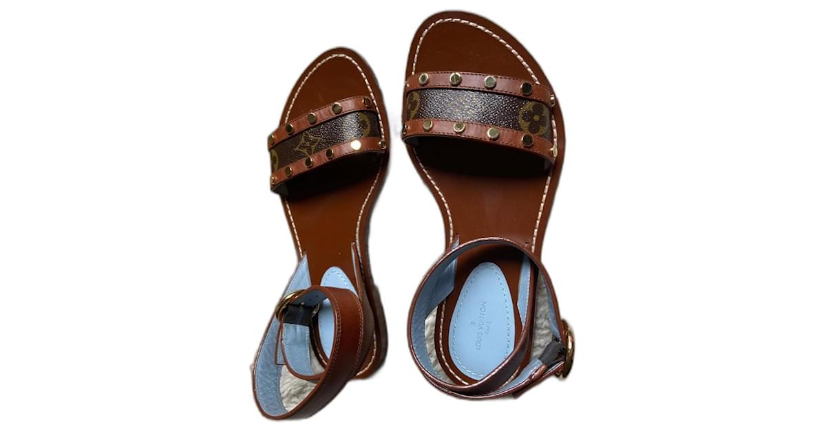 Louis Vuitton sandals 37 Brown Leather ref.913506 - Joli Closet