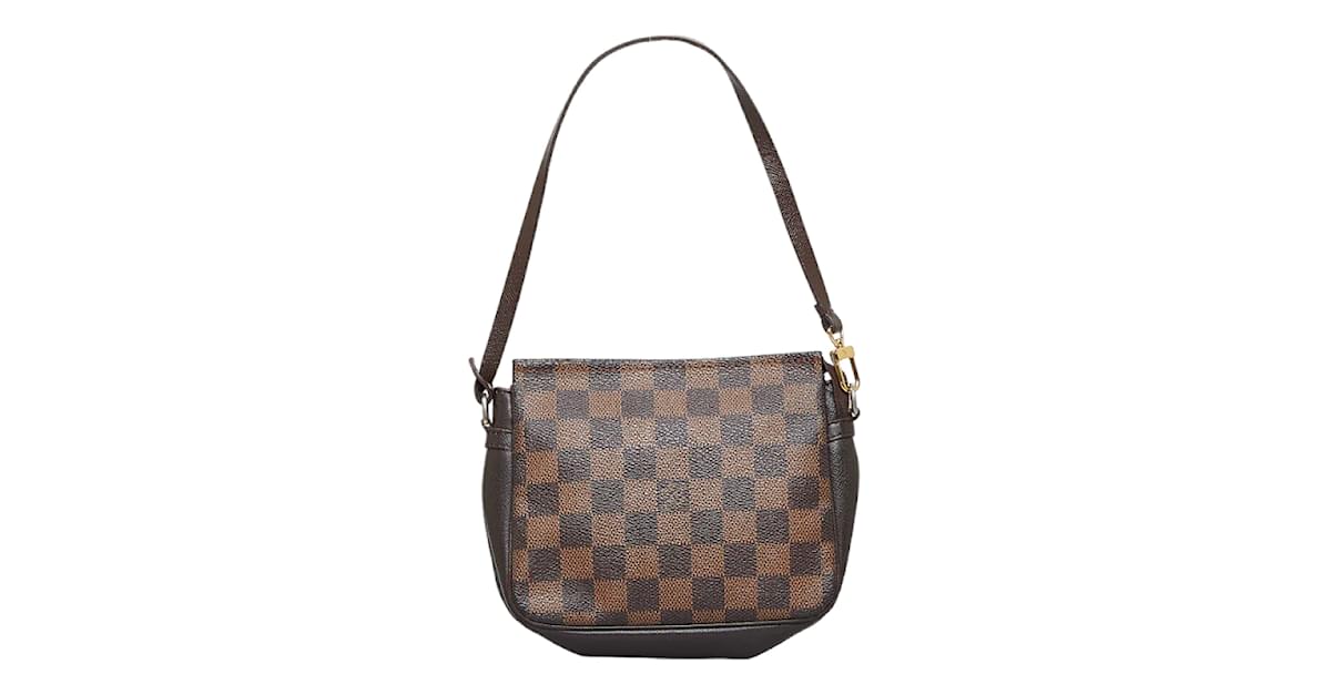 never used Louis vuitton brown leather crossbody makeup bag for