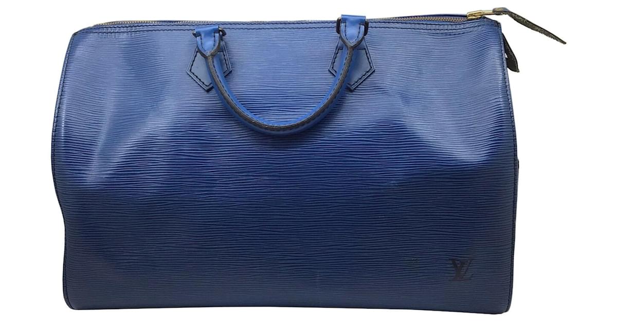 Louis Vuitton Speedy 35 Blue Leather ref.914939 - Joli Closet