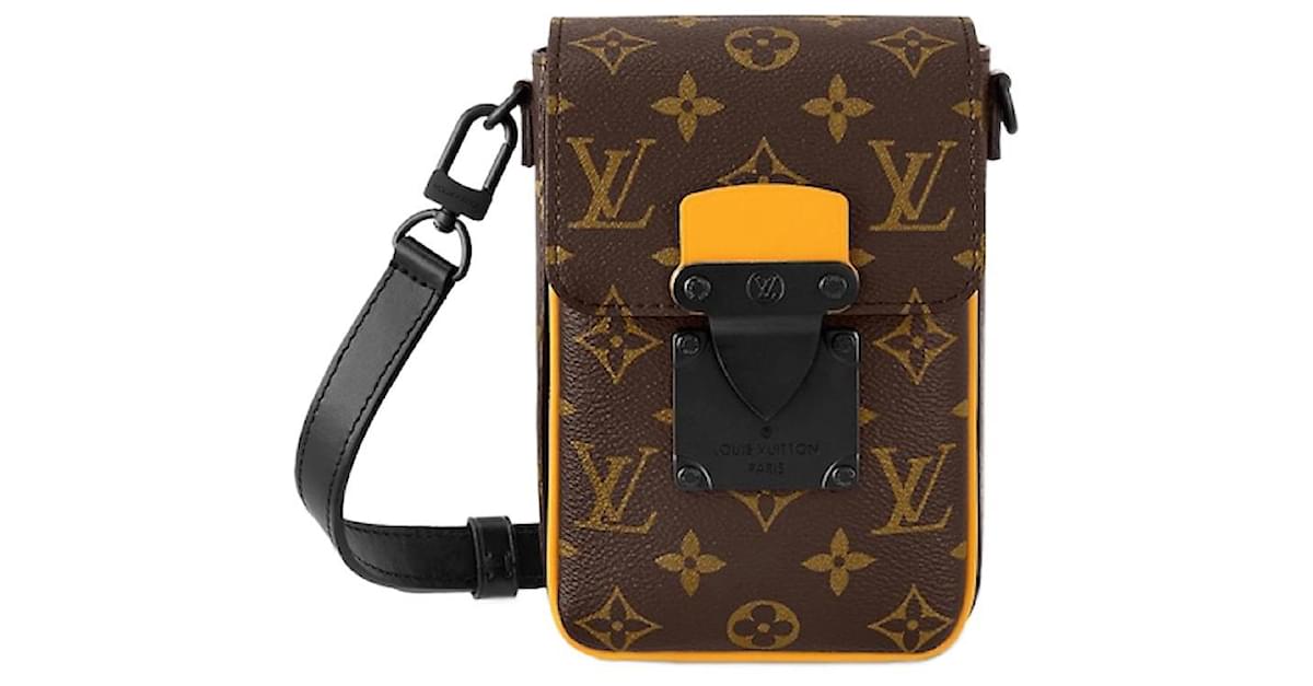 S-Lock Vertical Wearable Wallet - Luxury Monogram Macassar Canvas Brown