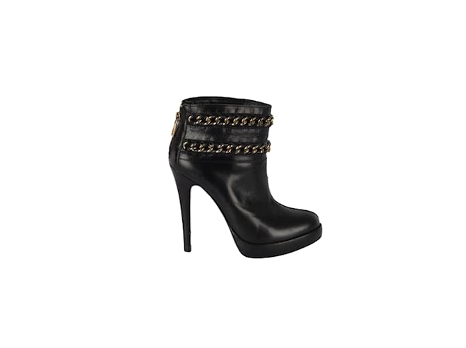 Tory Burch Ankle Boots with Chain Details Black Leather ref