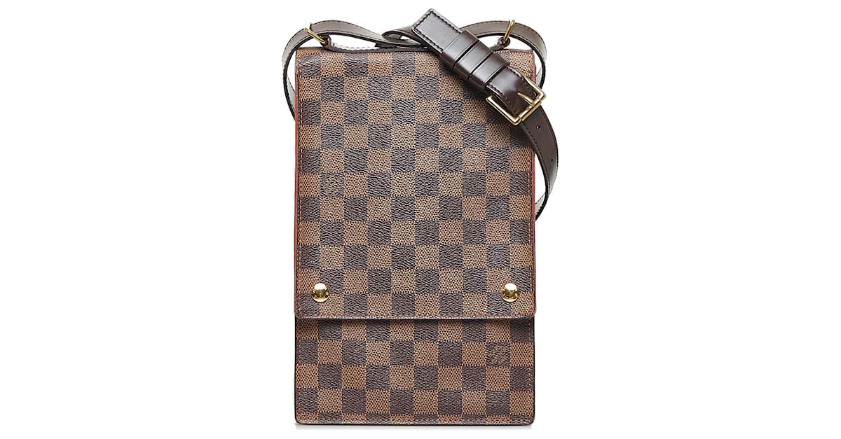 LOUIS VUITTON Portobello GM Damier Ebene Shoulder Bag Brown