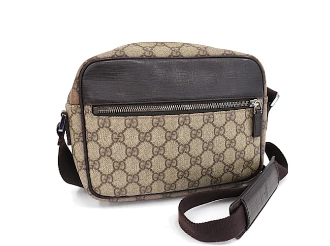 Gucci GG Supreme Crossbody Bag 114291 Brown Cloth