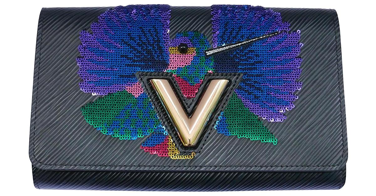 Louis Vuitton Black EPI Leather Sequin Bird PM Twist Bag