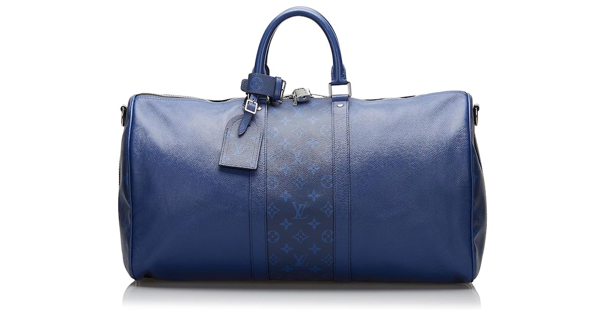 Blue Louis Vuitton Taigarama Monogram Cobalt Keepall Bandouliere 50 Travel  Bag