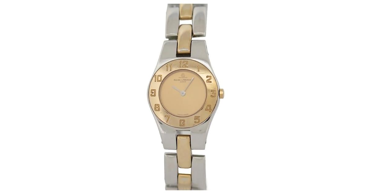 Baume Mercier BAUME ET MERCIER LINEA WATCH 5261 24MM GOLD STEEL QUARTZ GOLD STEEL WATCH ref.920711