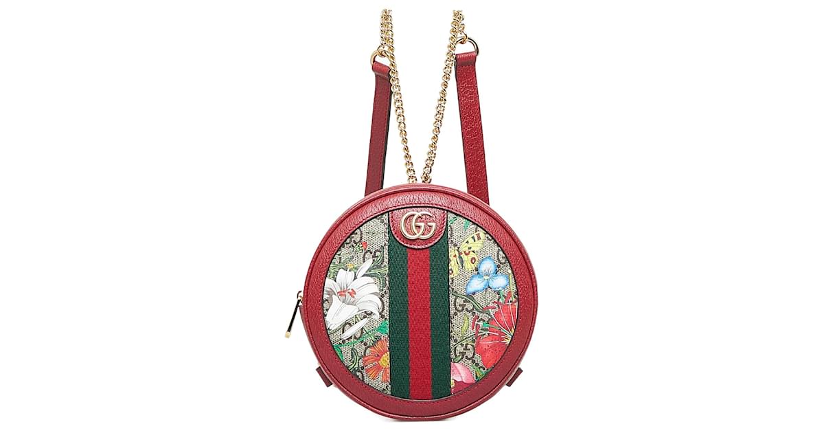 GUCCI Ophidia GG Flora Mini Supreme Backpack Bag Red 598661