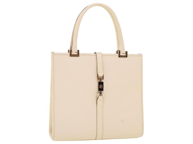 GUCCI Jackie Hand Bag Leather White 002.1065 Auth yk6956 ref