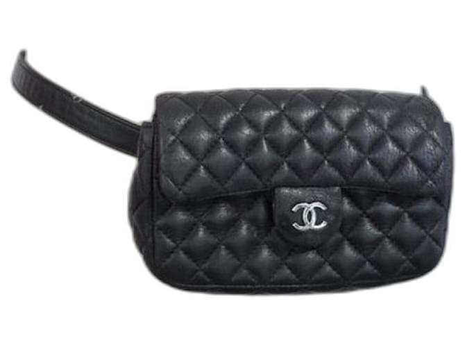 Chanel Uniform Belt Bag Black Leather Joli Closet