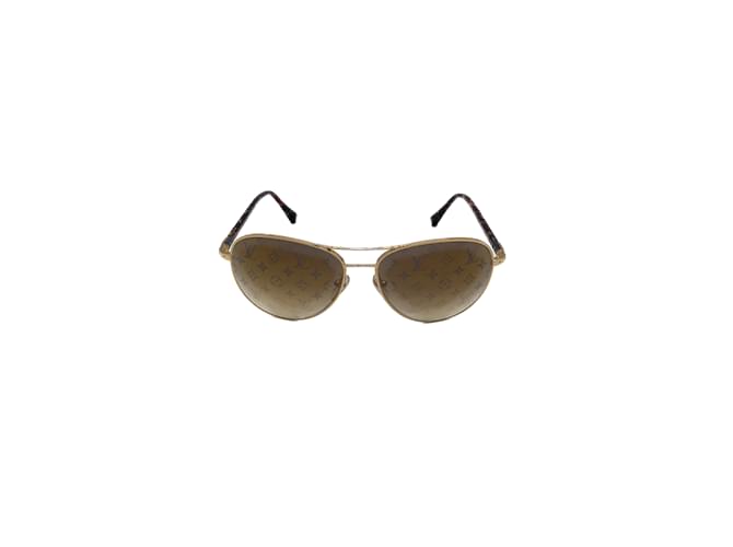 LOUIS VUITTON Sunglasses metal Golden Joli Closet