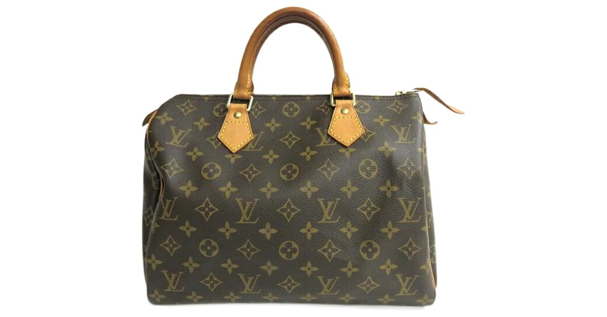 LOUIS VUITTON Damier Ebene Speedy Bandouliere 35 Hand Bag N41366 LV Auth  40583