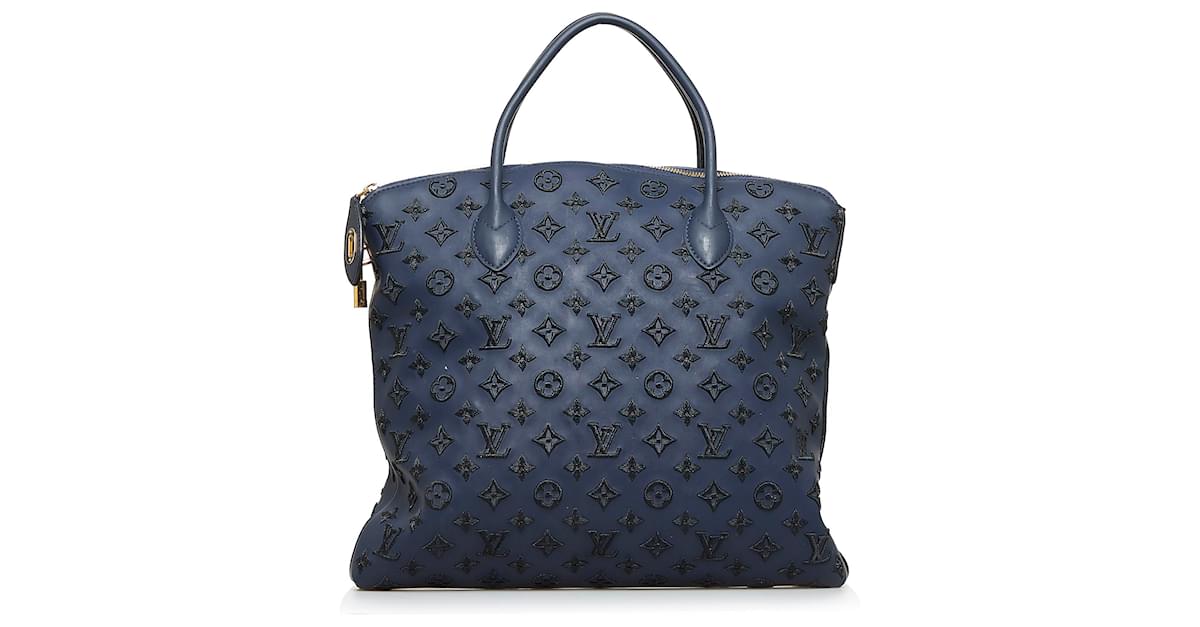 Louis Vuitton Blue Monogram Addiction Lockit Vertical MM Dark blue Leather  Pony-style calfskin ref.923220 - Joli Closet