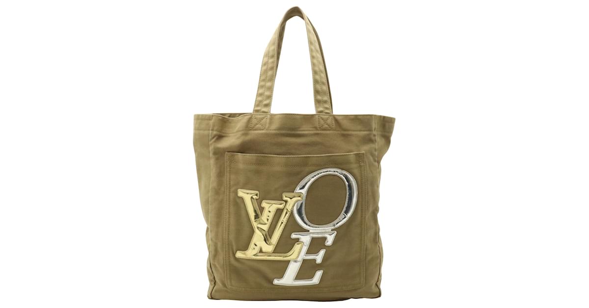 Louis Vuitton Khaki Brown Canvas Limited Edition That's Love Tote