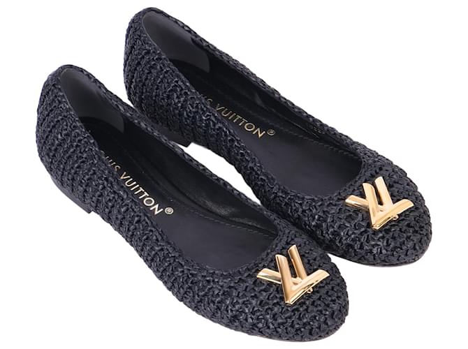 LOUIS VUITTON Ballet flats EU 37 Cloth Black Joli Closet