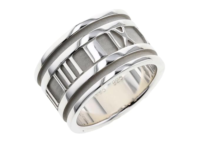 Tiffany & Co Atlas Wide Ring Silvery Silver Metal ref.925131