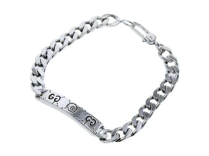 Gucci Ghost Chain Link Bracelet Silvery Silver Metal ref.925170