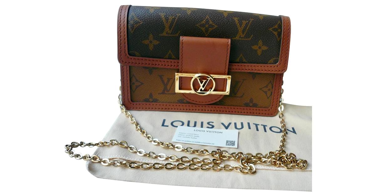 Louis Vuitton Dauphine Chain Wallet Monogram Reverse Brown