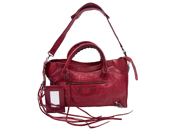Balenciaga Red Lambskin City Leather ref.926397 - Joli Closet