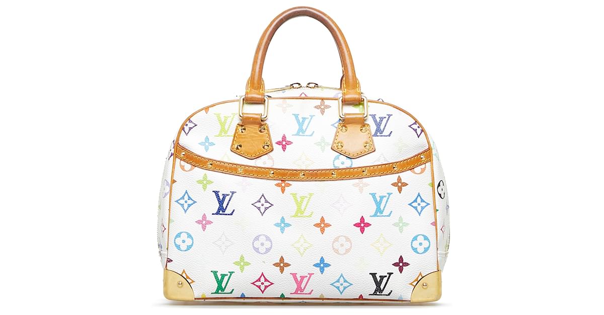 Louis Vuitton Trouville White Canvas Handbag (Pre-Owned)